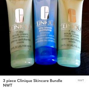 Clinique 3 piece Exfoliator & Purifying Mask NWT
